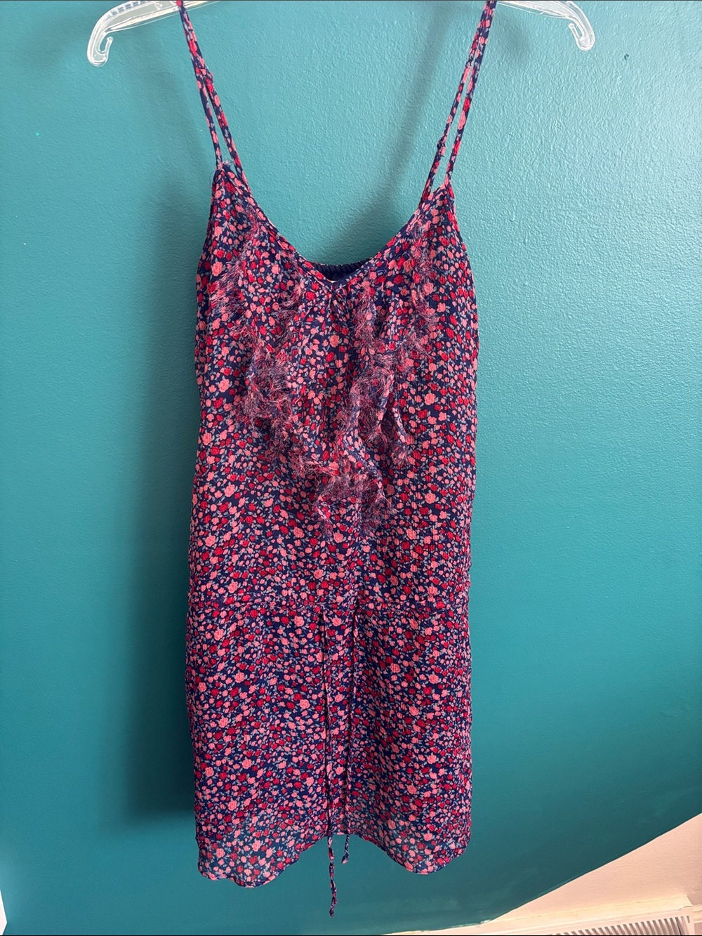 Old Navy Blue and Pink Floral Mini Dress